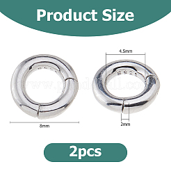 2Pcs 925 Sterling Silver Spring Gate Clasps&nbsp;STER-HS0001-11