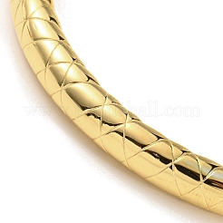 304ステンレススチールの溝付きバングル  菱形模様  14KGP本金メッキ  内径：2-3/8インチ（6.05cm）&nbsp;BJEW-G686-03G