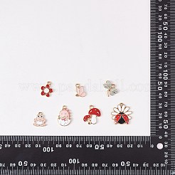 60本30スタイルアロイエナメルペンダント  ミックス型  ミックスカラー  11~22x13~21x2~3.5mm  穴：1.8~2.5mm  2個/スタイル&nbsp;ENAM-SZ0002-85