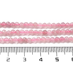 天然マダガスカル ローズクォーツビーズ連売り  多面カット  グレードAA  ラウンド  3mm  穴：0.7mm  約111~128個/連  15.16~15.39''（38.5~39.1センチメートル）&nbsp;X-G-B088-C09-03