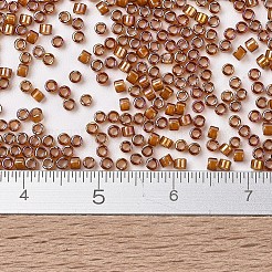 MIYUKIデリカビーズ  シリンダー  日本製シードビーズ  11/0  （db1779)白裏地ダークトパーズab  1.3x1.6mm  穴：0.8mm  約10000個/袋  50 G /袋&nbsp;SEED-X0054-DB1779