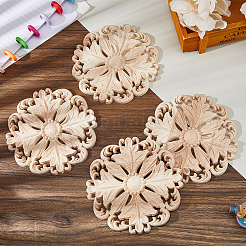オーク材のチップ  壁の装飾  花  アンティークホワイト  128x7mm&nbsp;WOOD-WH0124-146B