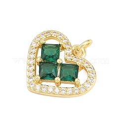 Valentine's Day Brass Micro Pave Cubic Zirconia Pendants&nbsp;KK-D258-10G-02