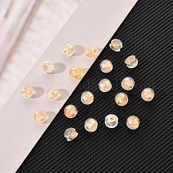 316サージカルステンレススチール製ピアスキャッチ  tpeプラスチックパーツ  ピアスバックキャッチ  半円/ドーム  18KGP本金メッキ  4.5x5mm&nbsp;X-KY-H004-01G