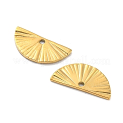 304ステンレスペンダント  ファンチャーム  18KGP本金メッキ  7x15x1mm  穴：1.2mm&nbsp;STAS-Z047-01G