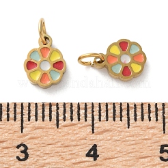 Ion Plating(IP) 304 Stainless Steel Enamel Charms&nbsp;STAS-Q333-08G-02