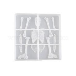 Skeleton Head and Body Skeleton Frame Silicone Mold for Halloween Series of Yu Meiren DIY Drop Glue Plaster Ornaments Grinding&nbsp;PW-WGBCD4B-01