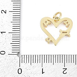 Brass Micro Pave Clear Cubic Zirconia Pendants&nbsp;KK-G522-53G-03