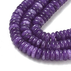 染め加工天然石ホワイトジェイドビーズ連売り  滑らかなロンデル  パープル  6.5x2mm  穴：1.1mm  約167個/連  14.76''（37.5センチメートル）&nbsp;GG-CBAC08A-A01-03