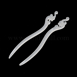不透明アクリルヘアスティック  フローラルホワイト  180x18.5x4.5mm  穴：1.8mm&nbsp;OHAR-C011-03C