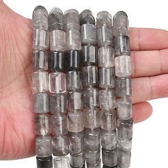 天然石クラウディクォーツビーズ連売り  コラム  12.5~13x10~10.5x10~10.5mm  穴：0.8mm  約31個/連  15.63''（39.7センチメートル）&nbsp;G-S396-03A