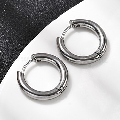 316f ステンレススチールフープピアス  リング  ステンレス鋼色  17x18x3mm&nbsp;EJEW-D341-01D-P