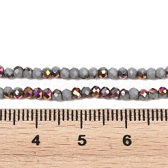 電気メッキガラスビーズストランド  ラウンド  半分メッキ  多面カット  ゲインボロ  2.5~2.8x2~2.2mm  穴：0.7mm  約151個/連  11.89''（30.2センチメートル）&nbsp;EGLA-H114-02A-03