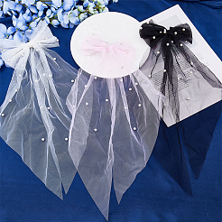 3Pcs 3 Colors Polyester Mesh Big Bowknot Hair Barrettes&nbsp;OHAR-FH0001-14