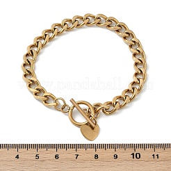 Ion Plating(IP) 304 Stainless Steel Curb Chain Bracelets&nbsp;BJEW-P237-04G