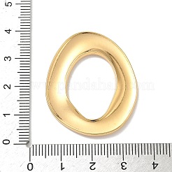 304ステンレススチールリンクリング  不規則な楕円形のリング  ゴールドカラー  37x30.5x2mm  内径：23x16mm&nbsp;LS-STAS-L301-05G