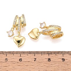 Brass Micro Pave Clear Cubic Zirconia Pendants&nbsp;X-KK-T075-88G