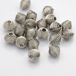 変色しにくいバイコーン 304 ステンレススチール スプリングビーズ  コイルビーズ  ステンレス鋼色  11x11mm  穴：3mm&nbsp;STAS-N044-01