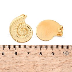 女性用304ステンレススチールスタッドピアス  イオンプレーティング（ip）  らせん状のシェル形状  18KGP本金メッキ  22x19mm&nbsp;EJEW-L296-020G