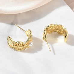 Brass Stud Earrings for Women&nbsp;EJEW-A168-13G