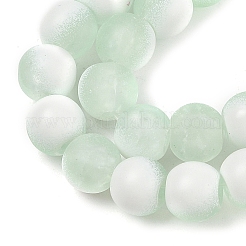 つや消しクラックルガラスビーズ連売り  ロンデル  アクアマリン  6x5.5mm  穴：1mm  約145個/連  31.10''（79センチメートル）&nbsp;GLAA-U001-6mm-M01