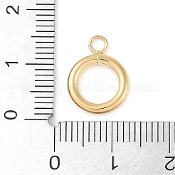 304ステンレススチールトグル留め具  リング  14KGP本金メッキ  14.5x11x2mm  穴：2mm&nbsp;STAS-L022-424G