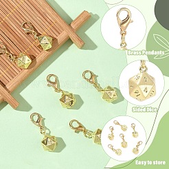 20 Sided Dice Brass Pendant Decorations&nbsp;HJEW-YW00548