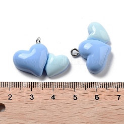 不透明樹脂ペンダント  漫画のチャーム  ハート  19.5x26x7.5mm  穴：2mm&nbsp;RESI-R444-05D