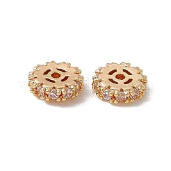 Brass Pave Clear Cubic Zirconia Spacer Beads&nbsp;LS-KK-A171-08G-02