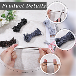 4Pcs 4 Colors Braided Round Waxed Polyester Cords&nbsp;YC-CL0001-04