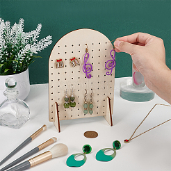 Arch Shaped Wood Earring Organizer Display Stands&nbsp;EDIS-WH0031-29
