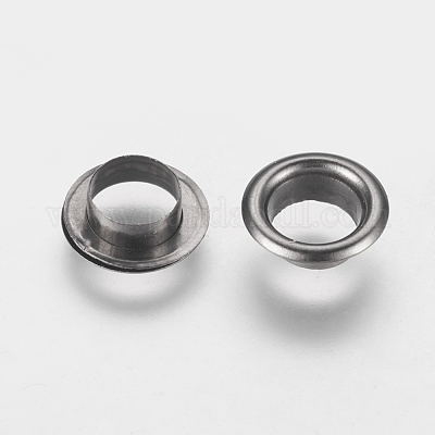 真鍮製の小穴  リベットスナップ  ガンメタ色  15x3.8mm  穴：10mm&nbsp;KK-WH0004-05B-10mm-1