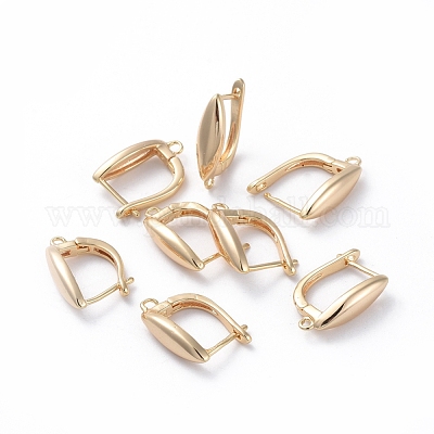Brass Hoop Earring Findings with Latch Back Closure&nbsp;KK-L180-114G-1