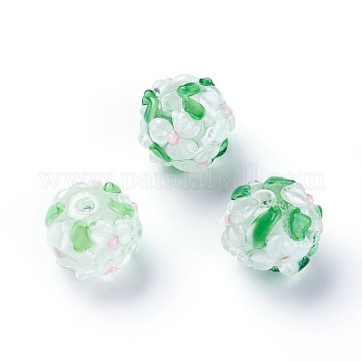 Handmade Bumpy Lampwork Beads&nbsp;LAMP-E021-07O-1