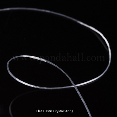 フラット弾性クリスタルストリング  弾性ビーズ糸  ストレッチブレスレット作り用  染め  ホワイト  0.8mm  約12.02ヤード（11m）/ロール&nbsp;X-EW014-1