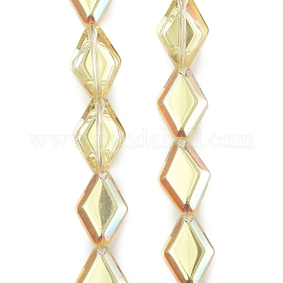 Electroplate UV Plating Glass Beads Strands&nbsp;EGLA-B010-01A-HP02-1