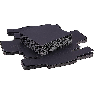 クラフト紙の折りたたみボックス  引き出しボックス  長方形  ブラック  12.8x10.8x4.2cm  20個/セット&nbsp;CON-BC0004-32C-B-1