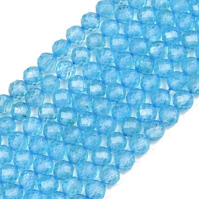 天然トパーズクリスタルビーズ連売り  ラウンド  多面カット  グレードAAA  6mm  穴：0.8mm  約62個/連  14.88''（37.8センチメートル）&nbsp;G-P514-A02-04-02-1
