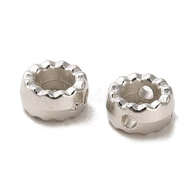CCBプラスチックビーズフレーム  フラットラウンド  プラチナ  6x3mm  穴：1.2mm&nbsp;CCB-A001-01P-1