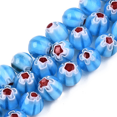 Handmade Millefiori Glass Beads Strands&nbsp;LK-T001-10G-1