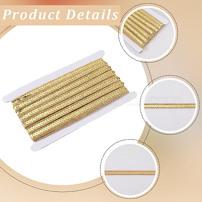 ポリエステルリボン  スパンコール入り  ゴールド  1/2インチ（13~14mm）  約10.94ヤード（10m）/ロール&nbsp;OCOR-WH20001-58A-1