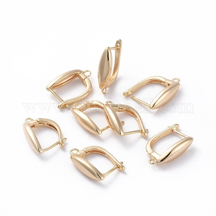 Brass Hoop Earring Findings with Latch Back Closure KK-L180-114G-1