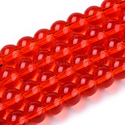 Transparent Glass Beads Strands GLAA-T032-T6mm-09-1