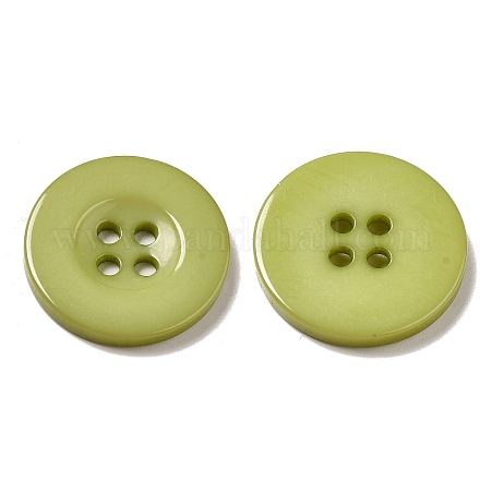 樹脂ボタン  染め  フラットラウンド  ダークシーグリーン  20x3mm&nbsp;RESI-D033-20mm-08-1