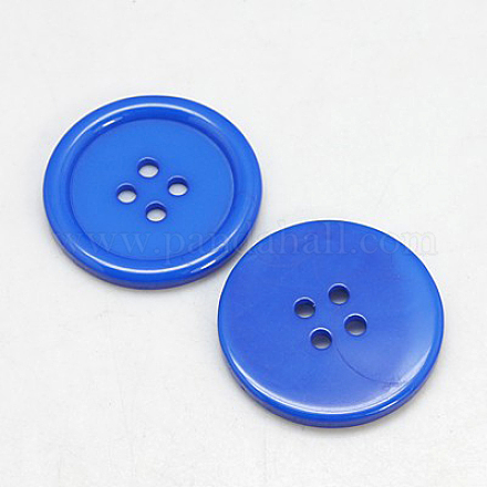 樹脂ボタン  染め  フラットラウンド  ドジャーブルー  22x3mm  穴：2mm  195個/袋&nbsp;RESI-D030-22mm-10-1
