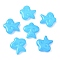 Baking Paint Glass Beads, Star, Deep Sky Blue, 24.5x24.5x7.5mm, Hole: 1.2~1.4mm