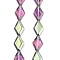 Electroplate UV Plating Glass Beads Strands, Iridescent, Rhombus, Plum, 15x10x5mm, Hole: 1mm, about 43pcs/strand, 25.39''(64.5cm)