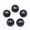 Natural Black Agate Cabochons, Flat Round, Dyed & Heated, 8x3~4mm