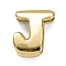 Brass Beads, Long-Lasting Plated, Rack Plating, Lead Free & Cadmium Free, Real 18K Gold Plated, Letter J, 21x16x7mm, Hole: 18x4mm