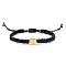 Adjustable Nylon Thread Braided Beads Bracelets, with Alloy Spacer Beads, Letter O, 6-1/4~9-7/8 inch(16~25cm)